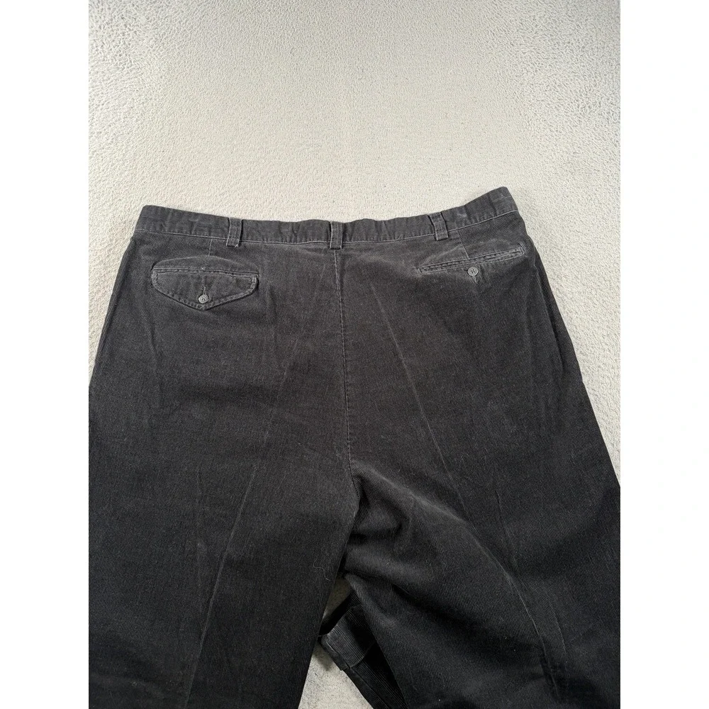 Polo Ralph Lauren Hammond Pant Mens 42x33 Black Pleated Corduroy Trousers